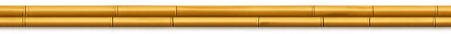 long horizontal bamboo pole with transparent background